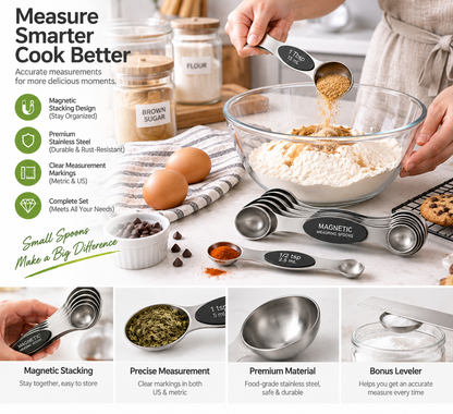 Magnetic Measuring Spoons Set