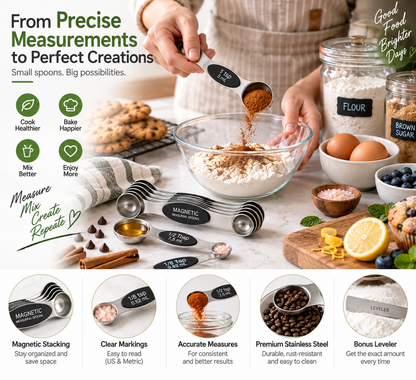 Magnetic Measuring Spoons Set