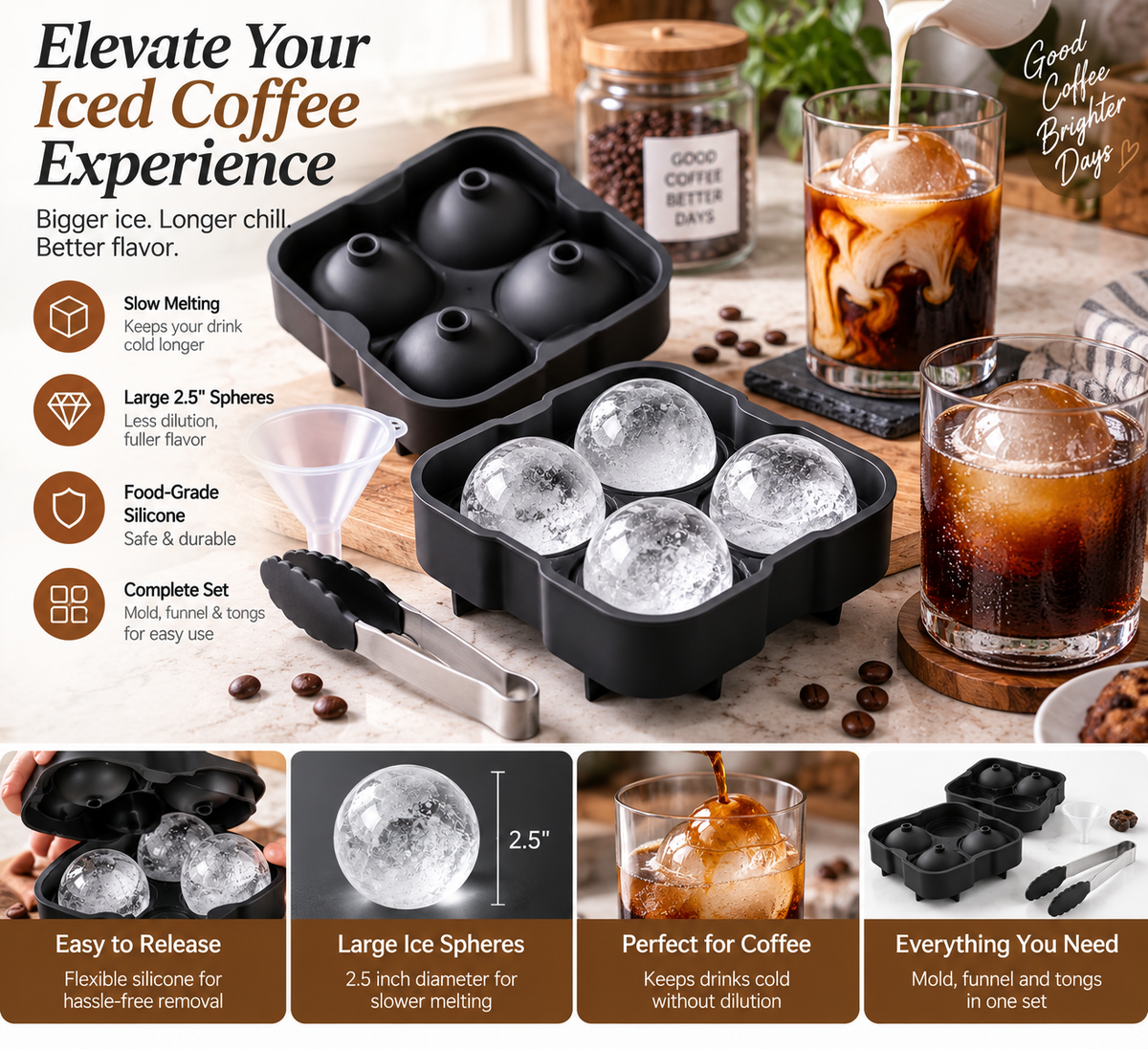 Coffee Ice Sphere Mold