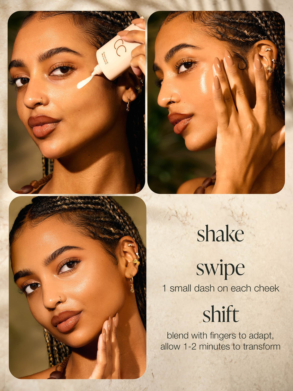 CC Tinted Serum – Shade-Adaptive Coverage, 24H Hydration & Waterproof Wear